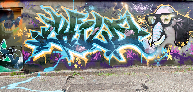 art child elephant graffiti