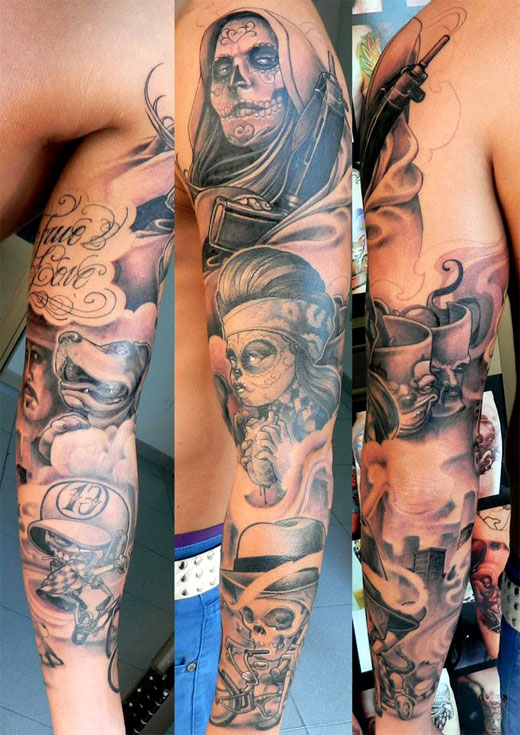 For this week's Tattoo Tuesday we've featured a black and grey sleeve by the