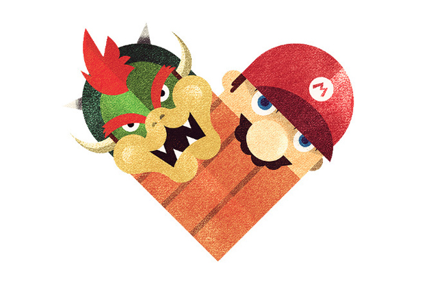 bowser mario enemy heart