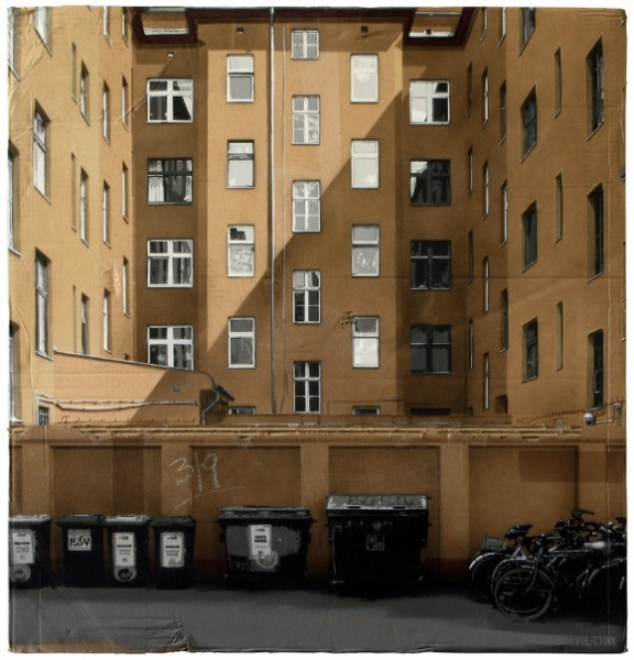 building evol cardboard stencil