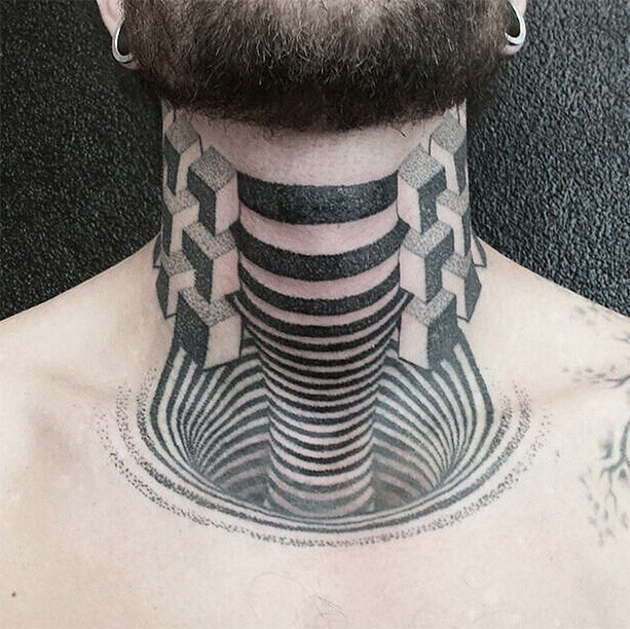 detailed neck tattoo by amos