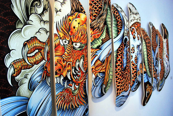 dragon across 9 skateboard decks
