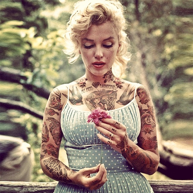 marilyn monroe with tattoos