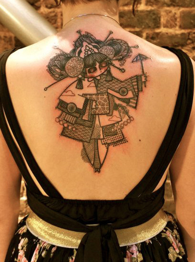 noon back tattoo