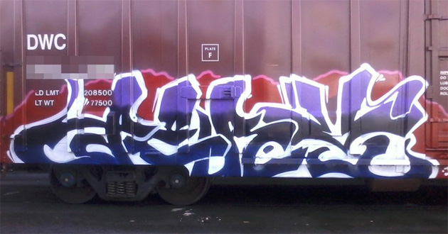 perv graffiti freight train