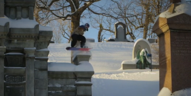 seb toots snowboarding in montreal