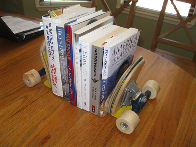 skateboard deck book ends