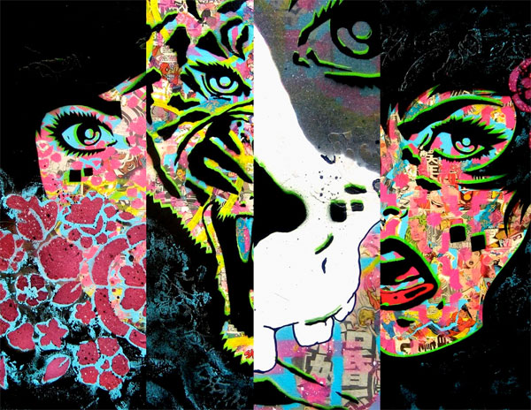 stencil group show paper monster