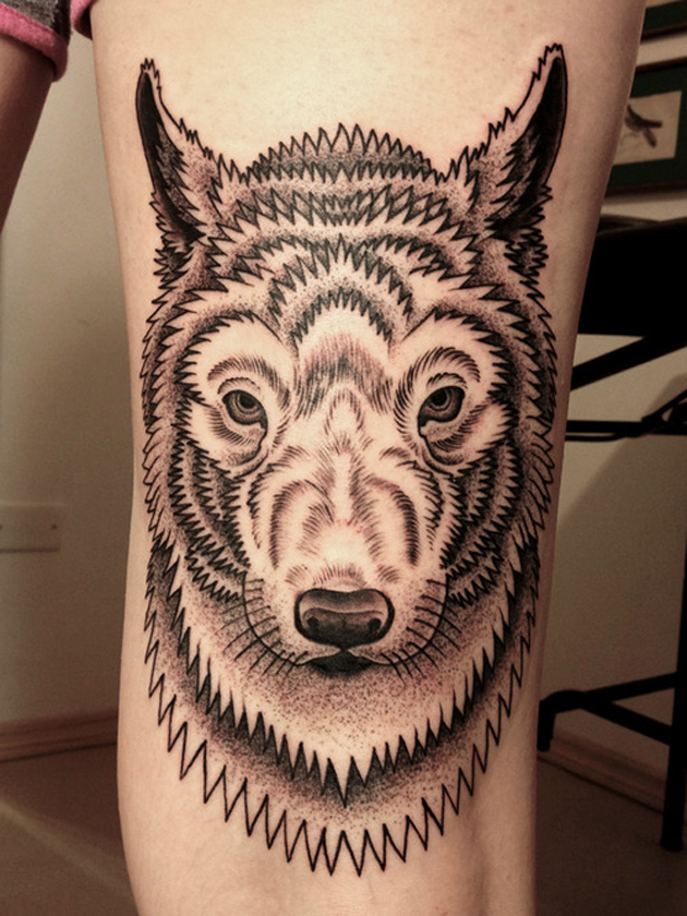 wolf tattoo by Gregorio Marangoni