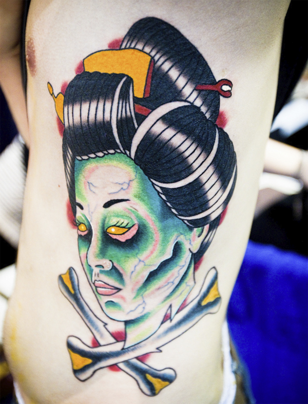 geisha head tattoo