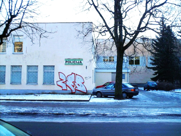 zed graffiti on a police station