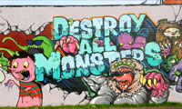 Destroy All Monsters Graffiti Wall