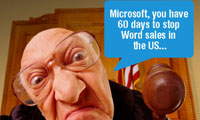 Judge Orders Stop of Microsoft Word Sales